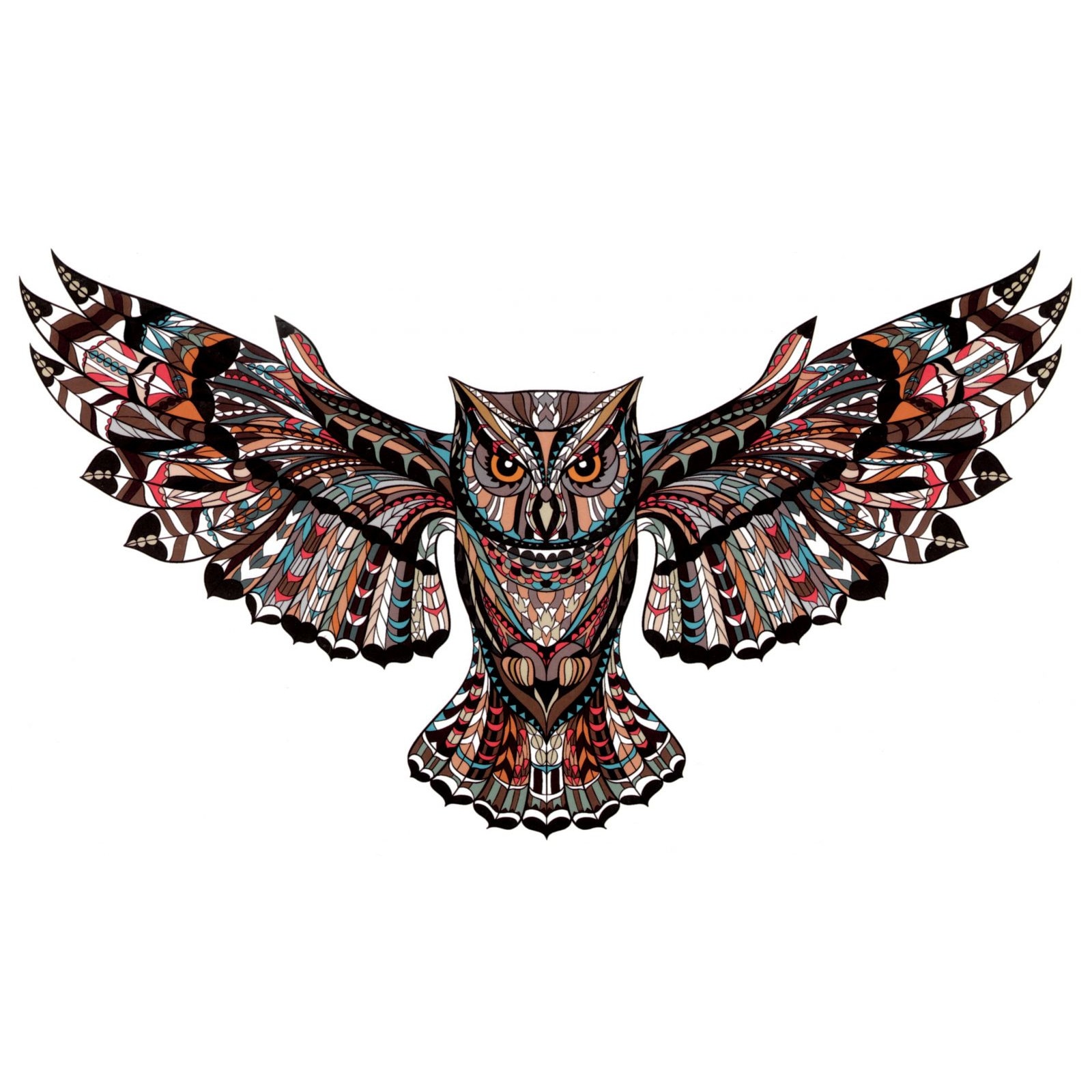 Tatuaj temporar, Flash Tattoos Romania, The Owl, rezistent la apa, aplicare rapida, 14x24 cm