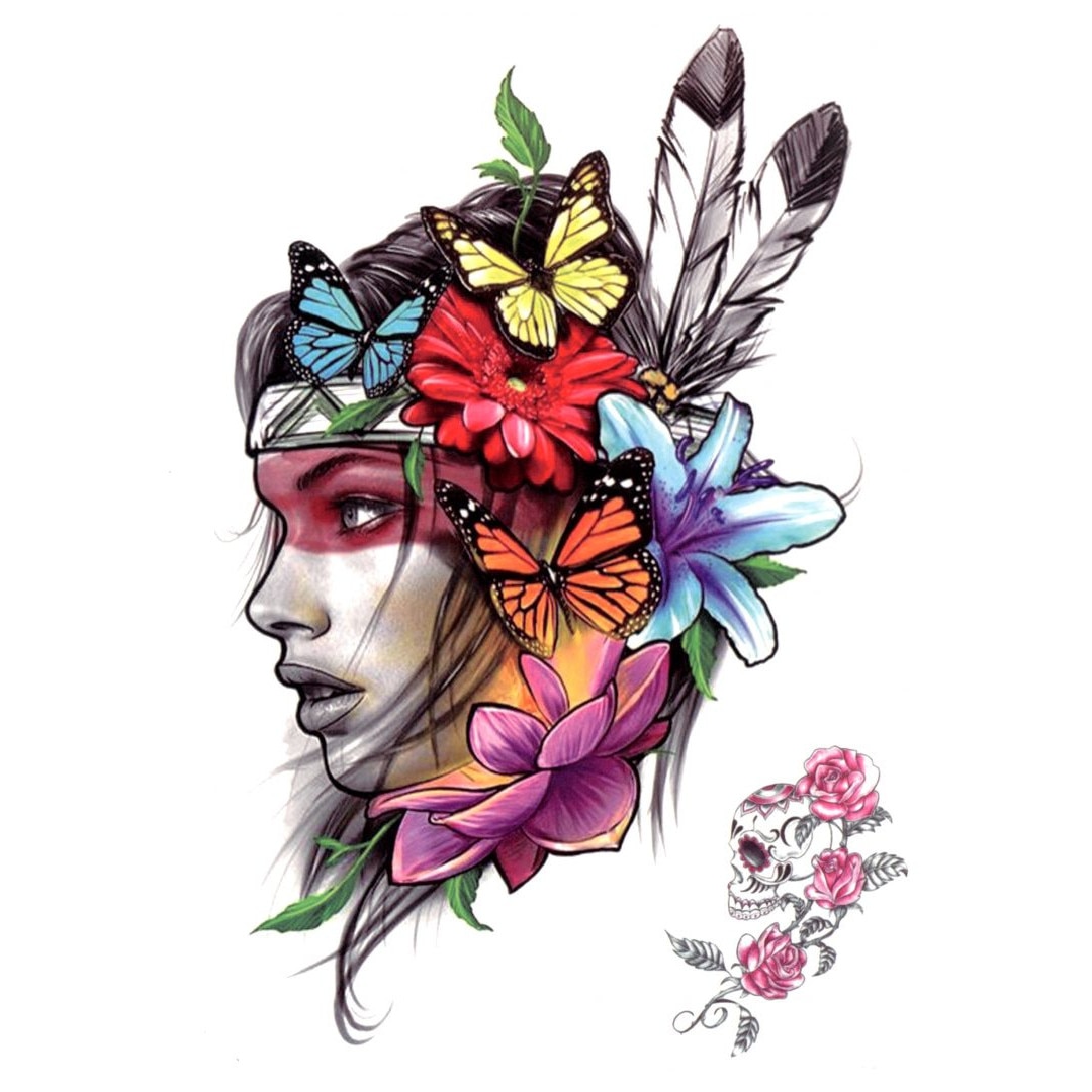 Tatuaj temporar, Flash Tattoos Romania, Tina, rezistent la apa, aplicare rapida, 15x21 cm