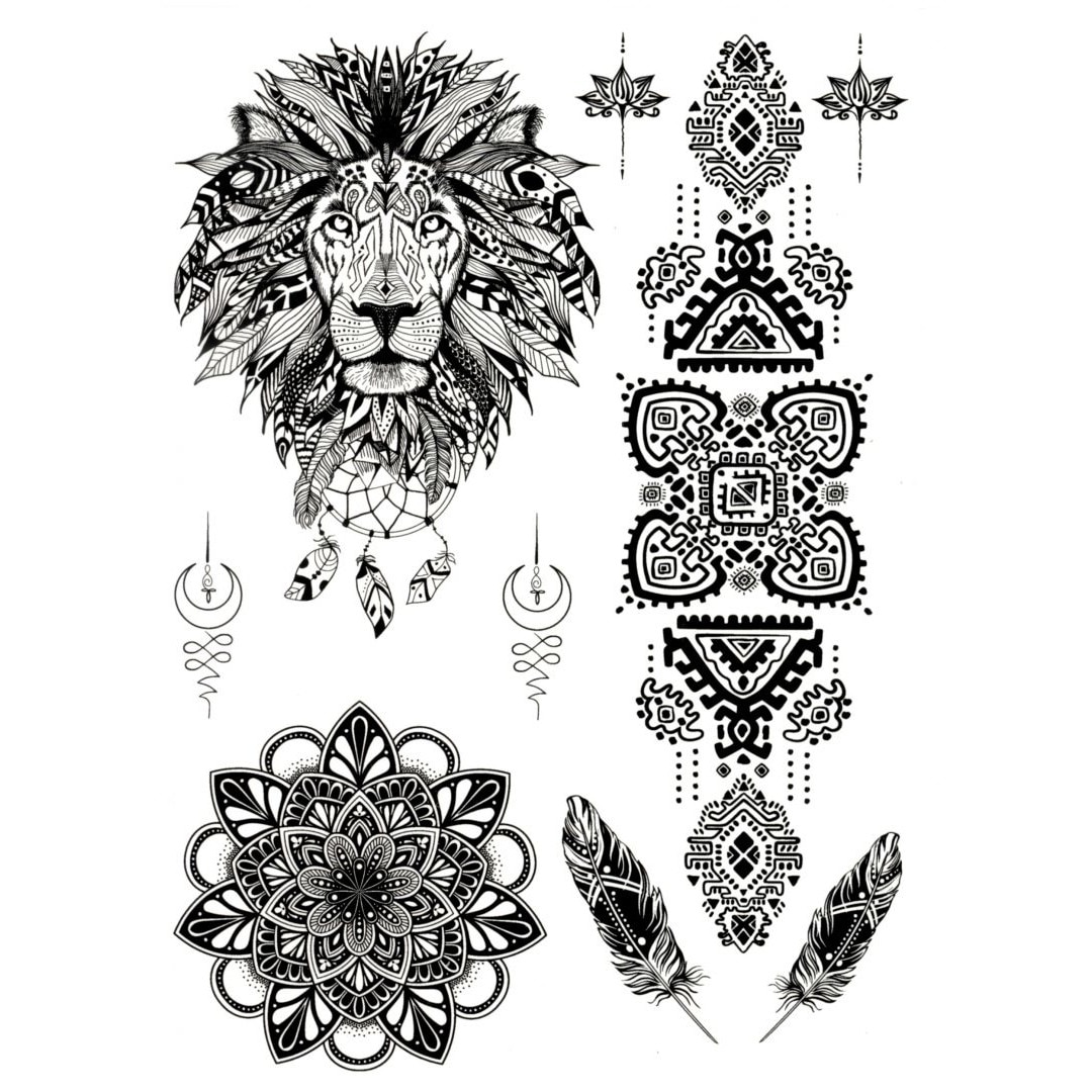 Tatuaj temporar, Flash Tattoos Romania, Spirit Animal, rezistent la apa, aplicare rapida, 15x21 cm