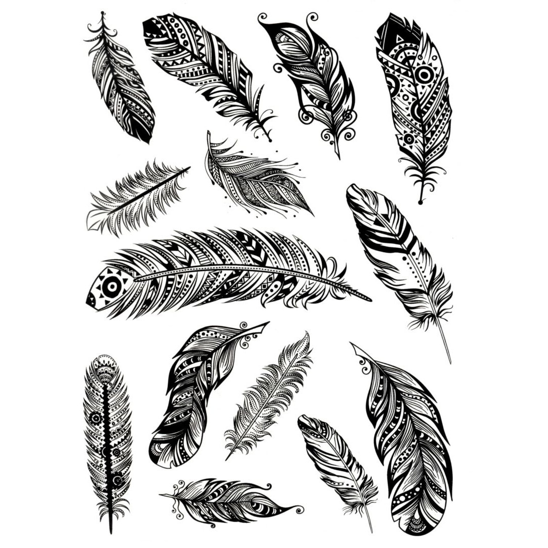 Tatuaj temporar, Flash Tattoos Romania, Feather light, rezistent la apa, aplicare rapida, 15x21 cm