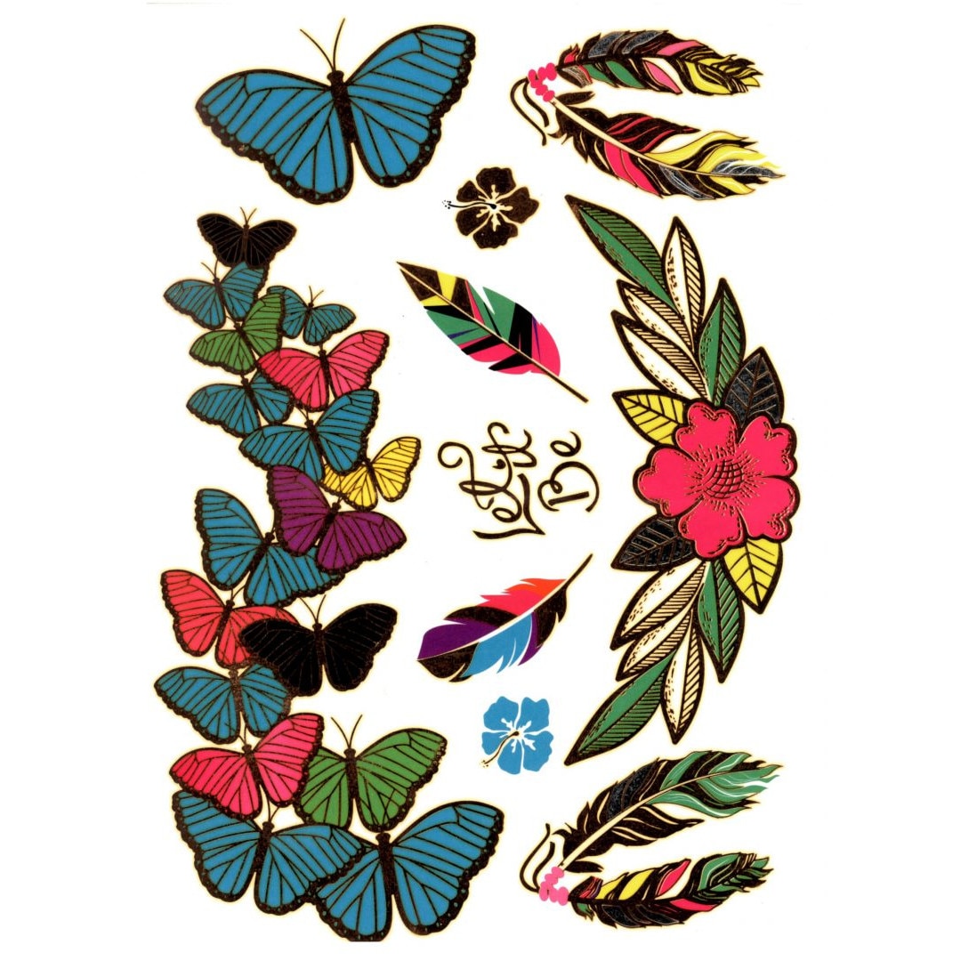 Tatuaj temporar, Flash Tattoos Romania, Let it be, rezistent la apa, aplicare rapida, 15x21 cm