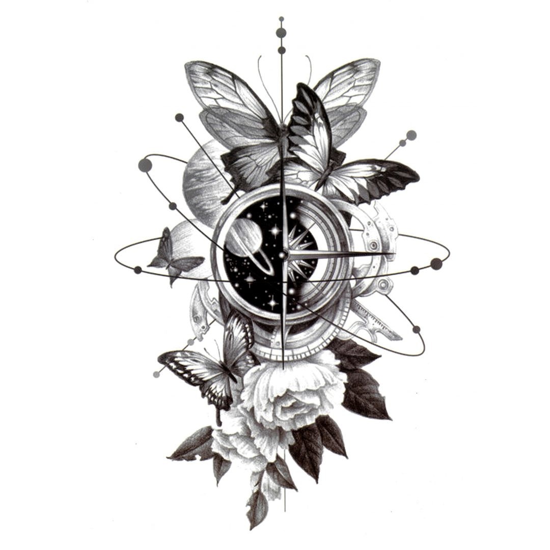 Tatuaj temporar, Flash Tattoos Romania, Windrose, rezistent la apa, aplicare rapida, 15x21 cm