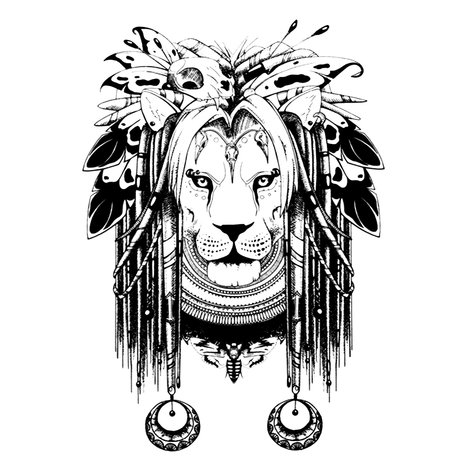 Tatuaj temporar, Flash Tattoos Romania, King, rezistent la apa, aplicare rapida, 15x21 cm