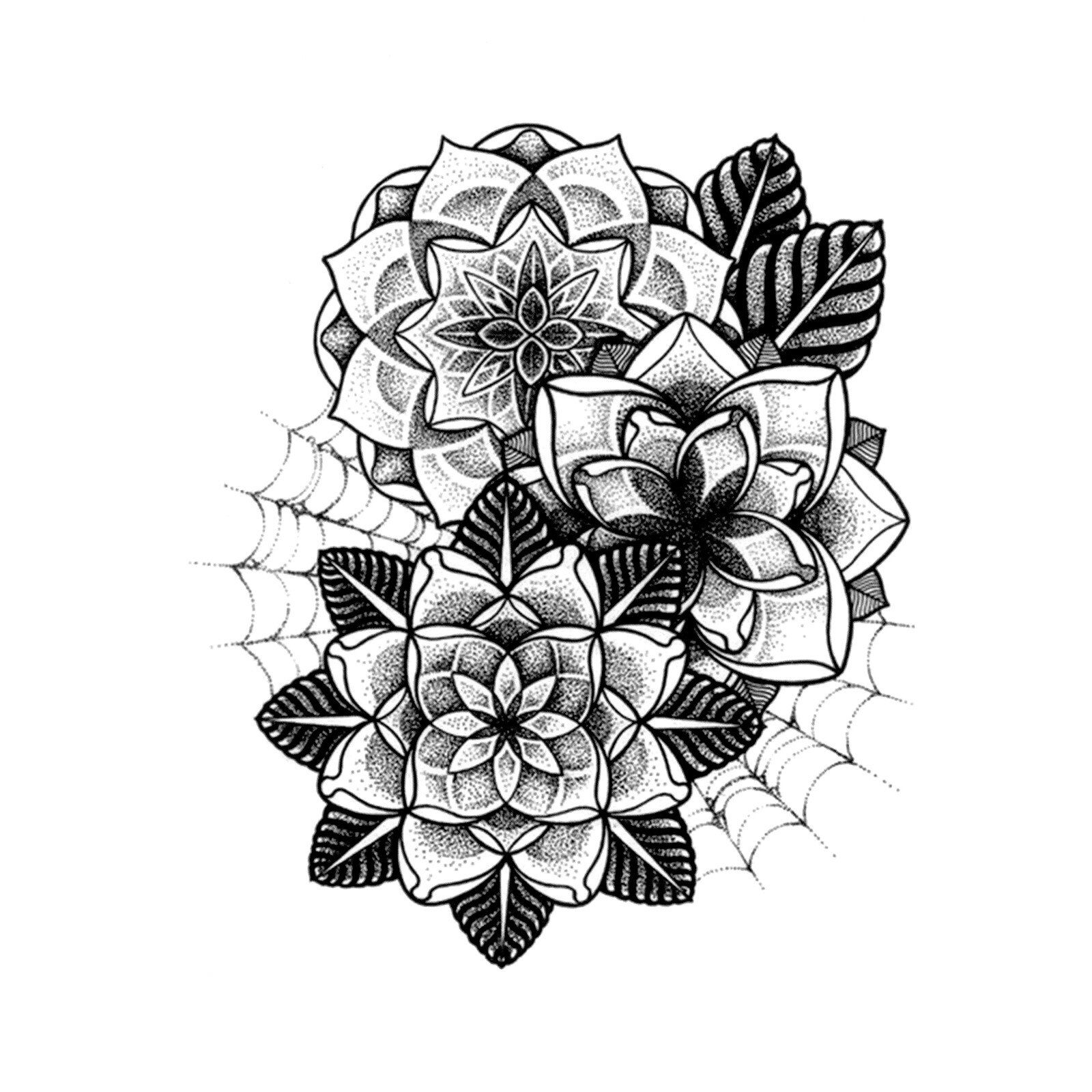 Tatuaj temporar, Flash Tattoos Romania, Mandala, rezistent la apa, aplicare rapida, 15x21 cm
