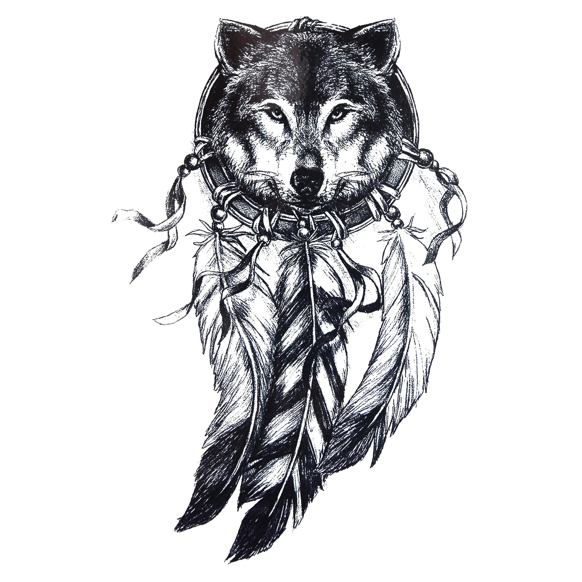 Tatuaj temporar, Flash Tattoos Romania, Wolf, rezistent la apa, aplicare rapida, 15x21 cm