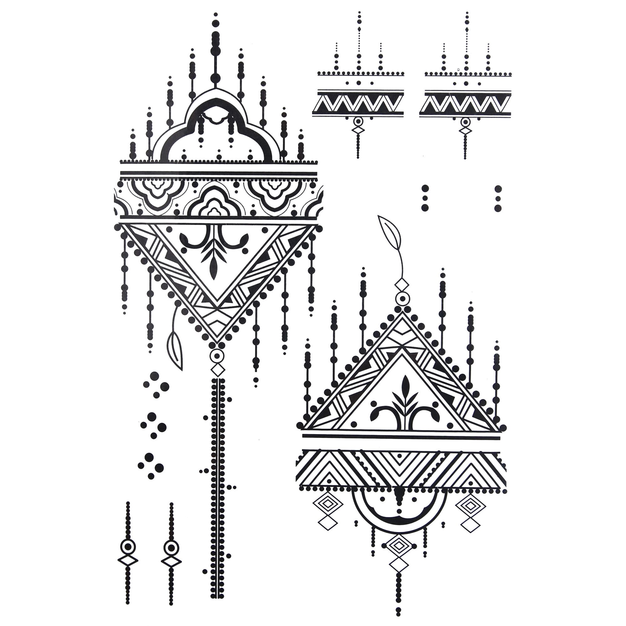 Tatuaj temporar, Flash Tattoos Romania, Mehndi, rezistent la apa, aplicare rapida, 15x21 cm