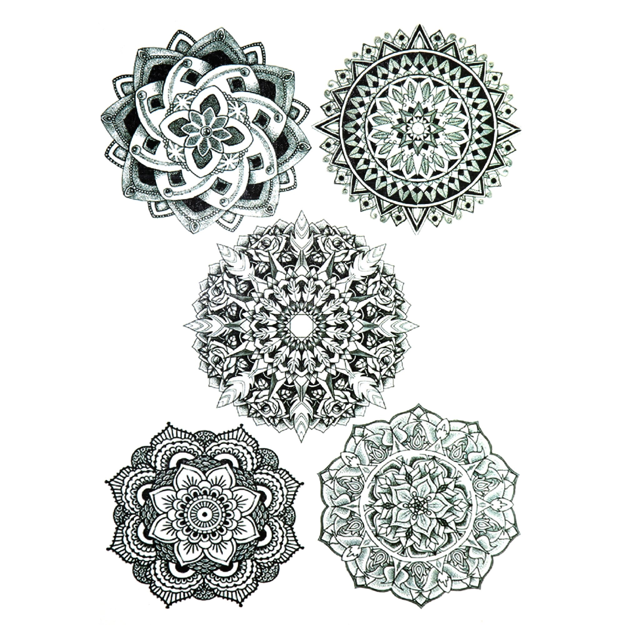 Tatuaj temporar, Flash Tattoos Romania, Mandalas, rezistent la apa, aplicare rapida, 15x21 cm