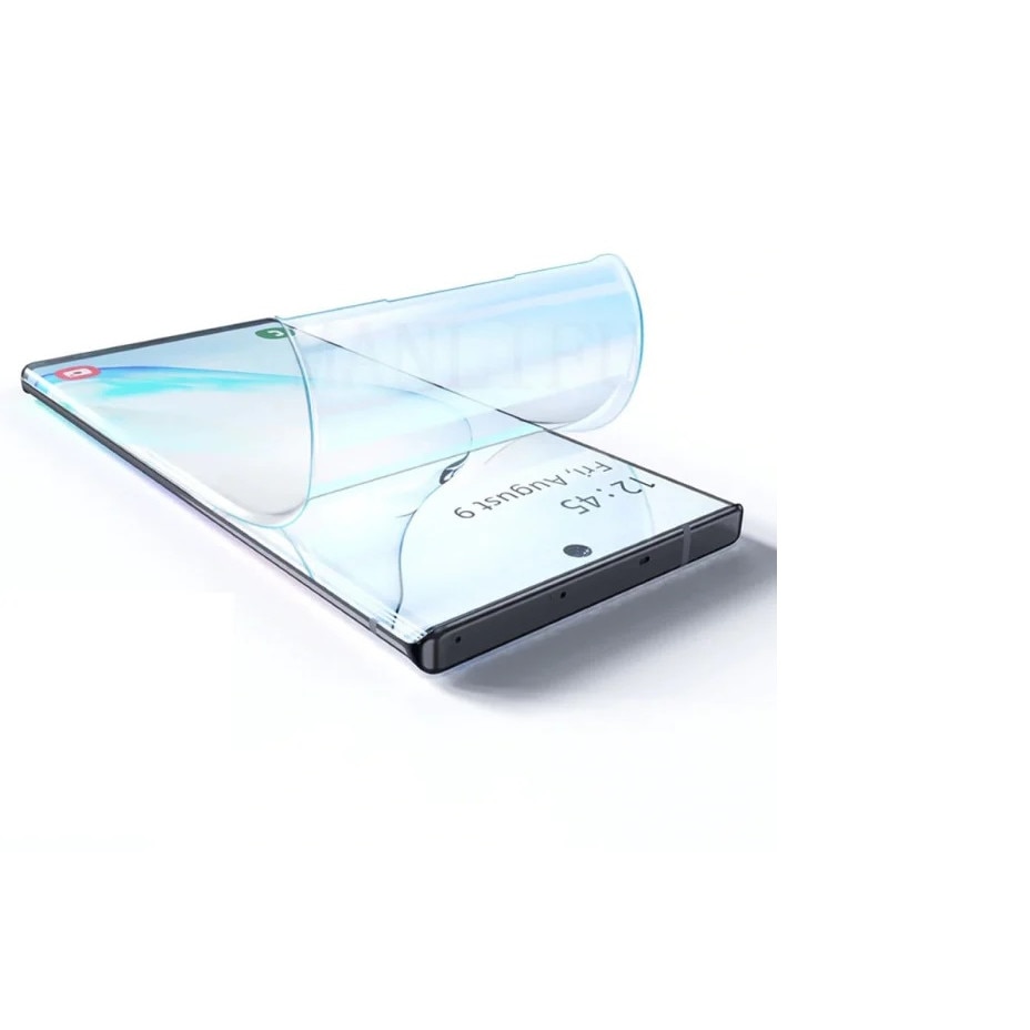 Folie de protectie ecran din silicon, TPU, Perfect fit, compatibila cu Samsung Galaxy Note 10 Plus, acopera tot ecranul, transparenta