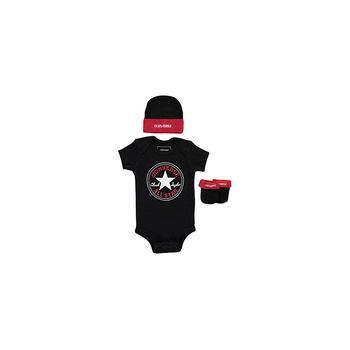 Set body, caciula si botosi, Converse, Marime 0-6 luni, Negru Set body, caciula si botosi, Converse, Marime 0-6 luni, Negru
