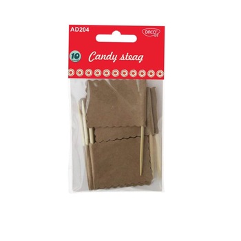 Steaguri Candy DACO, 4.5x3.5 cm, 10 Buc/Set, Material Carton, Culoare Natur Steaguri Candy DACO, 4.5x3.5 cm, 10 Buc/Set, Material Carton, Culoare Natur