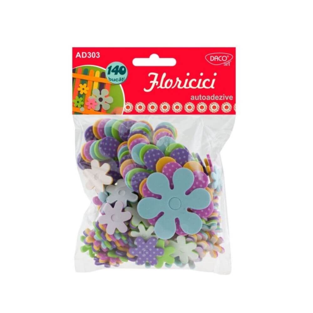 Floricele Spuma Autoadeziva DACO, 140 Buc/Set, Multicolor