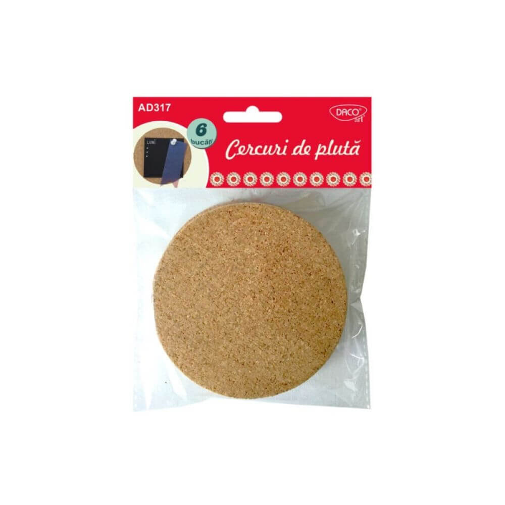 Cercuri Pluta Daco, 10 cm, 6 Buc/Set, Culoare Natur