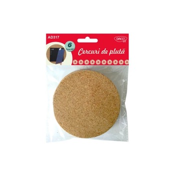 Cercuri Pluta Daco, 10 cm, 6 Buc/Set, Culoare Natur Cercuri Pluta Daco, 10 cm, 6 Buc/Set, Culoare Natur
