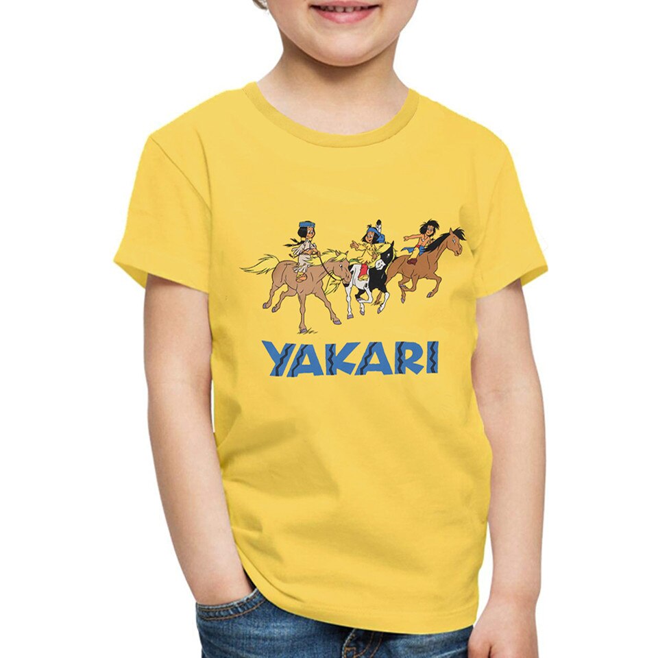 Tricou Yakari baieti, galben, marimea 104-110 cm