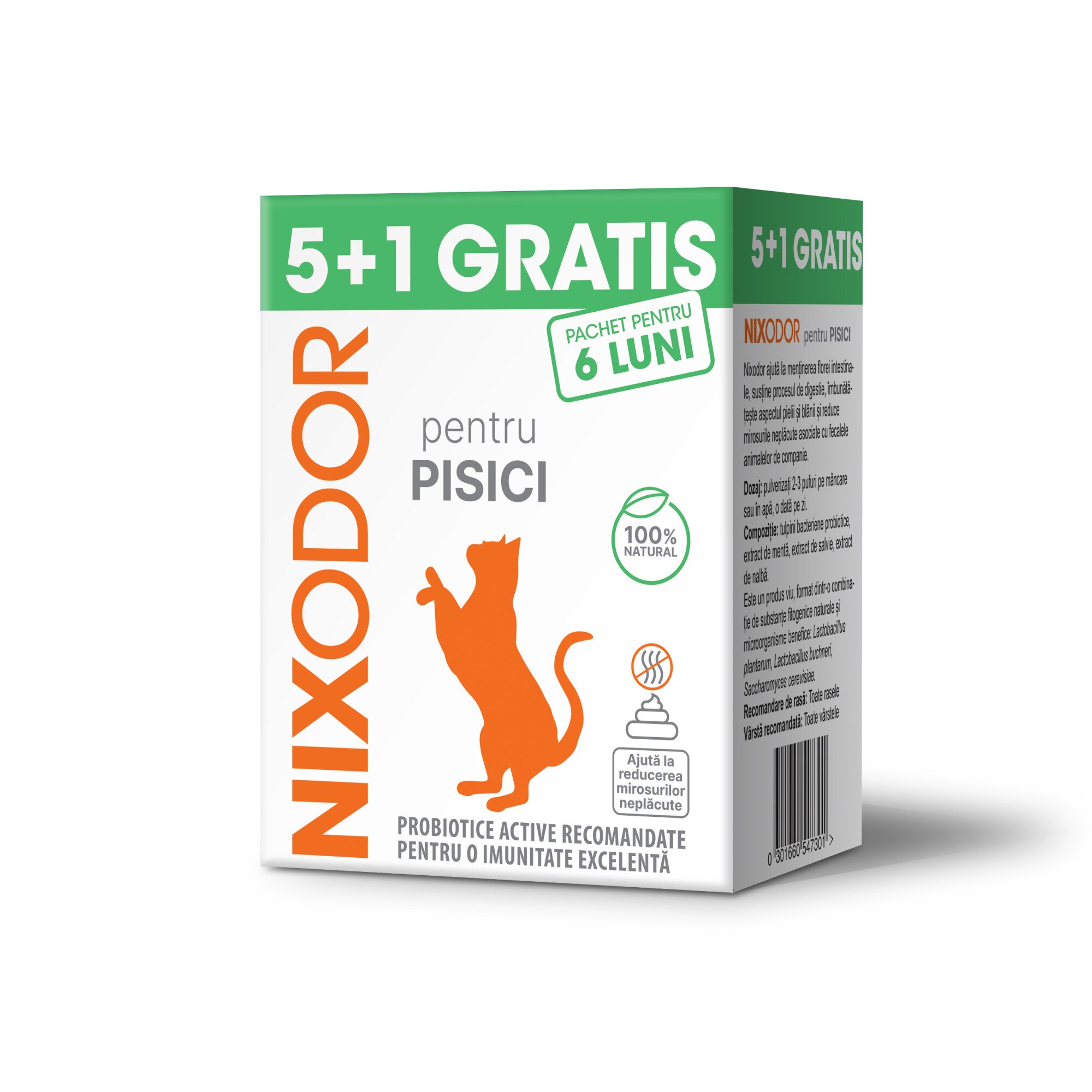 Probiotic activ pentru imunitatea pisicilor Nixodor 100ml Pachet 5+1
