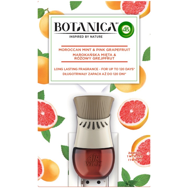 Aparat Electric Menta din Maroc si Grapefrut Roz Botanica by Air Wick, 19ml