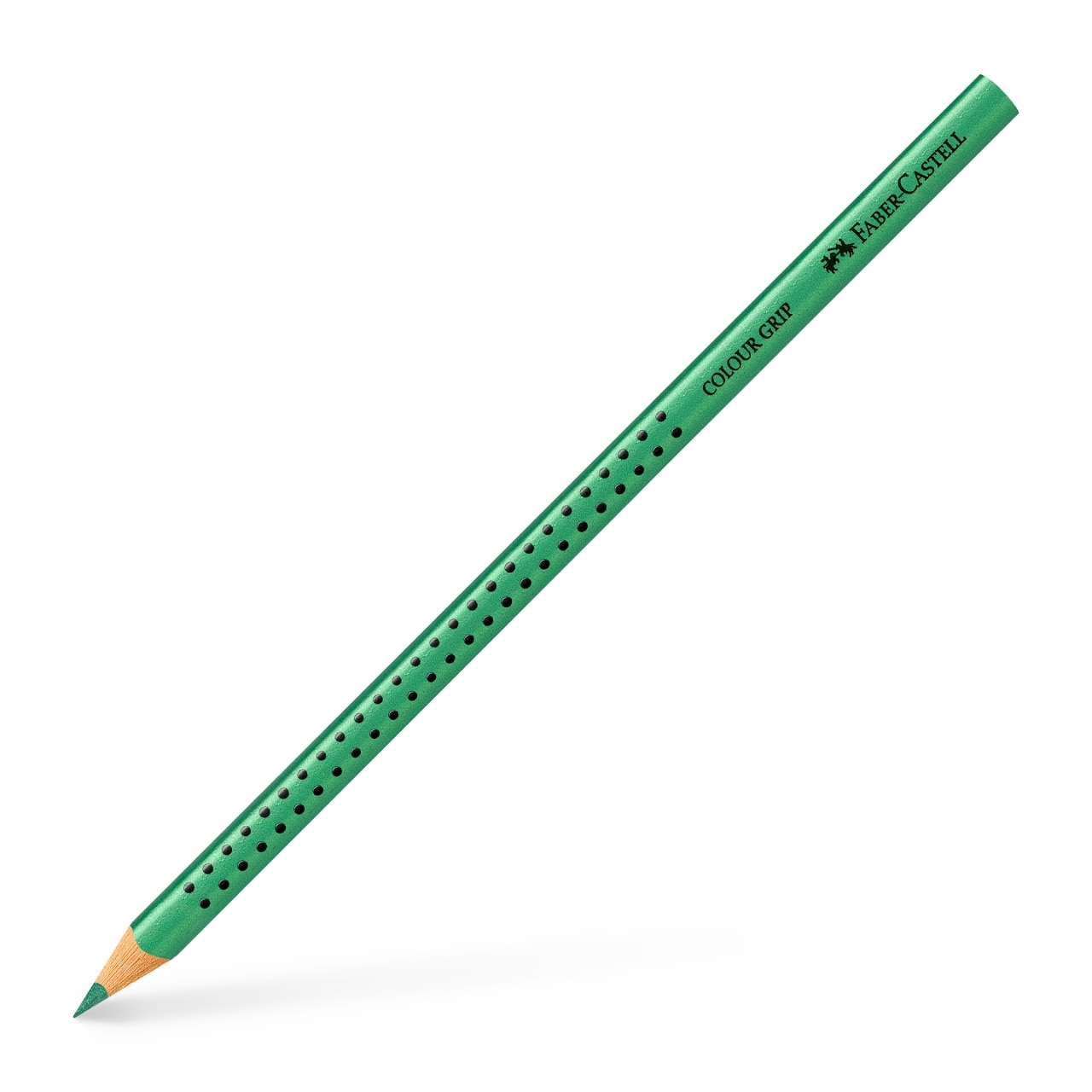 Creion Colorat Grip Faber-Castell, Verde Metalizat