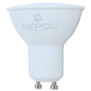 Bec LED HEPOL, forma spot, GU10, 8W, 25000 ore, lumina calda Bec LED HEPOL, forma spot, GU10, 8W, 25000 ore, lumina calda