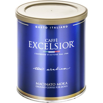Cafea macinata 100% Arabica in cutie metalica Excelsior, 250g Cafea macinata 100% Arabica in cutie metalica Excelsior, 250g