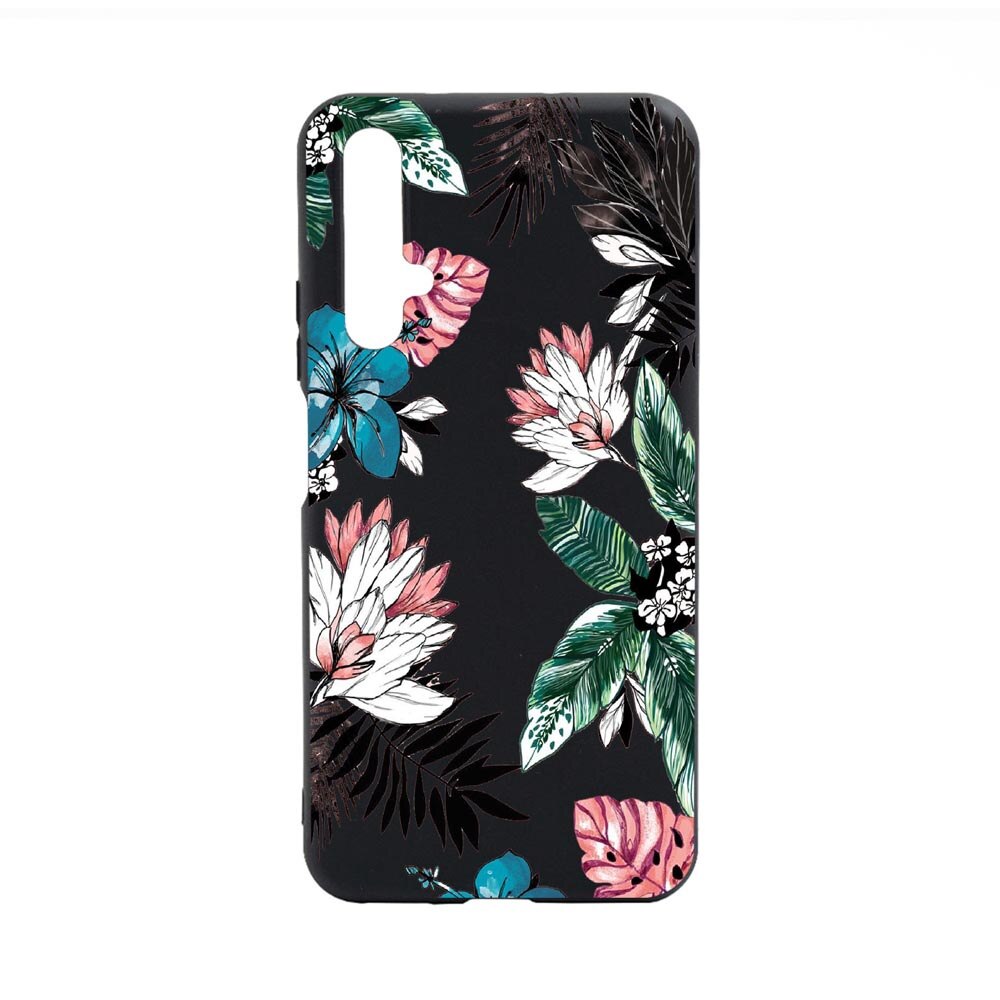 Husa Huawei Nova 5T, Flori tropicale, rezistenta la uzura, anti-alunecare, din silicon Premium, B500