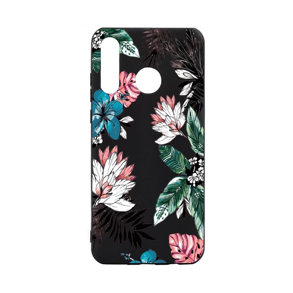 Husa Huawei P30 Lite, Flori tropicale, rezistenta la uzura, anti-alunecare, din silicon Premium, B500
