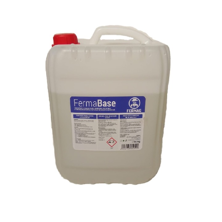 Detergent alcalin lichid 10 Kg pentru aparate de muls FermaBase