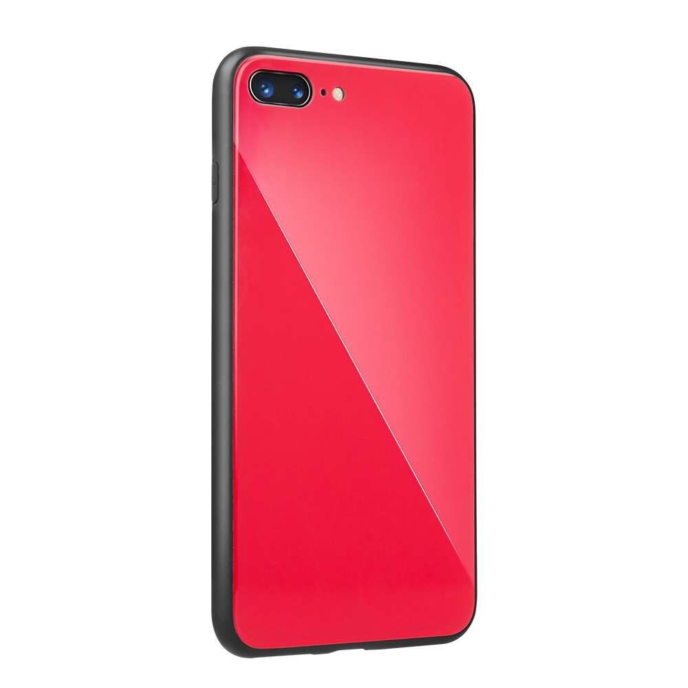 Husa cu spate din sticla pentru Samsung S8, Rosu