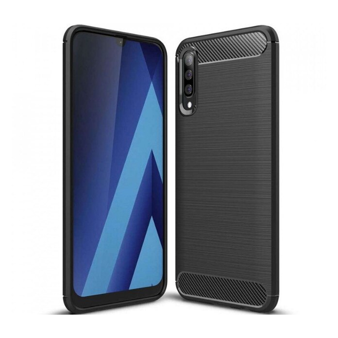 Husa Carbon rezistenta pentru Samsung Galaxy A50, Negru