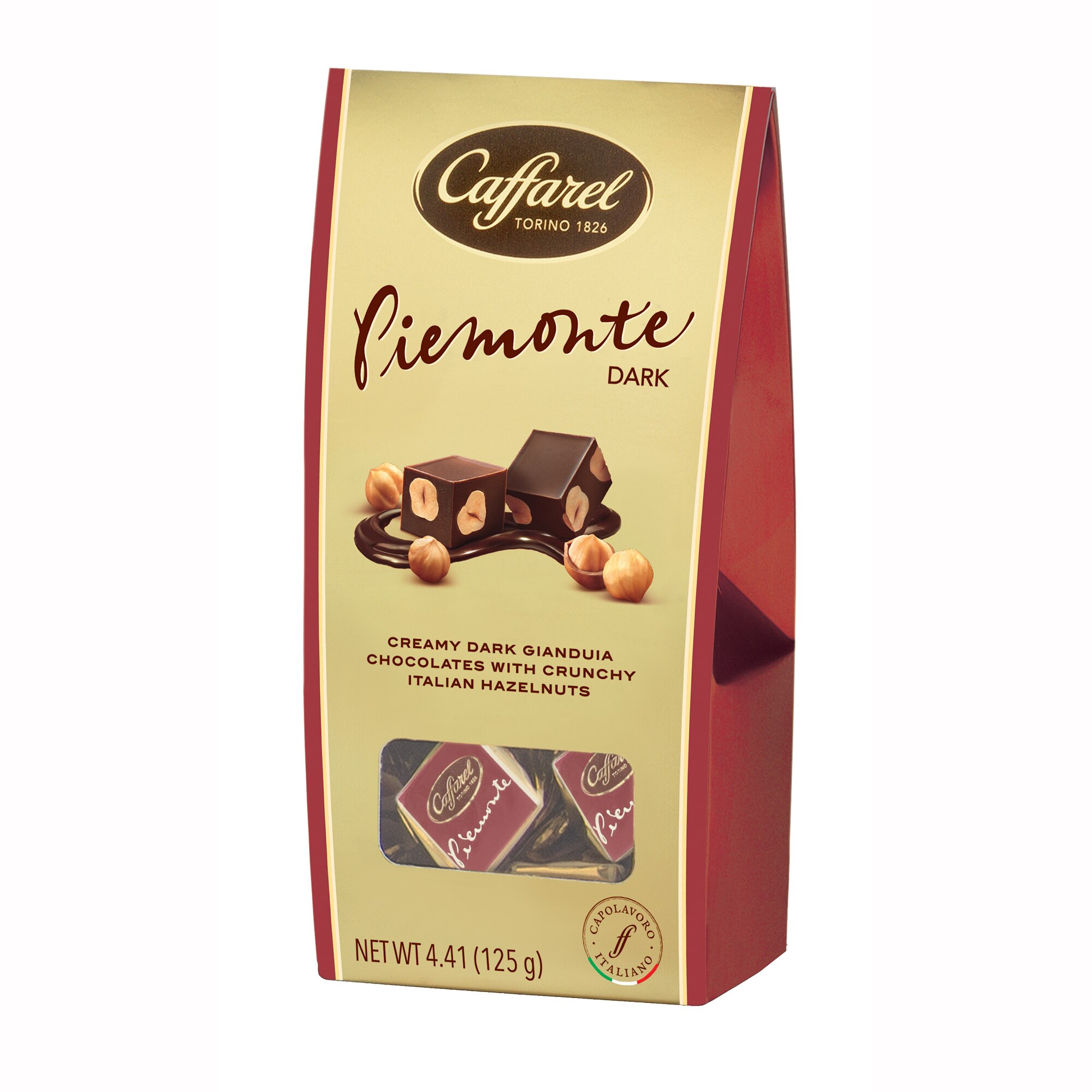 Praline ciocolata neagra si alune Piemonte Caffarel, 125g