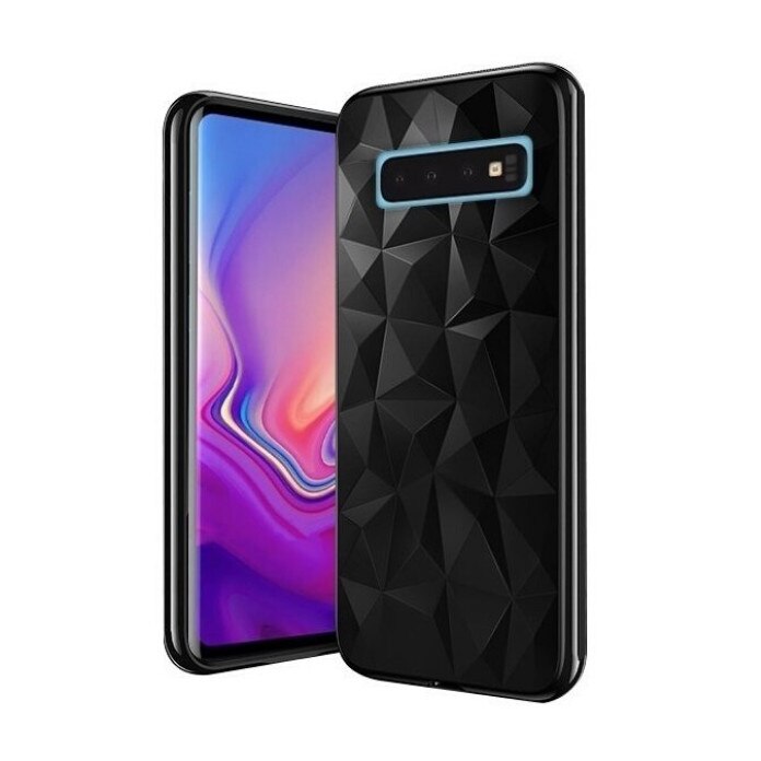Husa geometrica 3D pentru Samsung Galaxy S10 Plus Negru