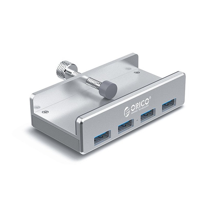 Хъб Orico, MH4PU, 4 в 1, USB 3.0 към 4xUSB 3.0, Дължина на кабела 100 см, Plug and Play, Сив