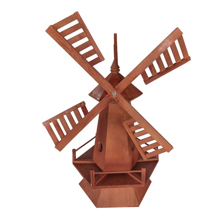 Moara Din Lemn Pentru Gradina Artizanat Decoratiune Handmande 72hx41lx50l Rosu Inchis Emag Ro