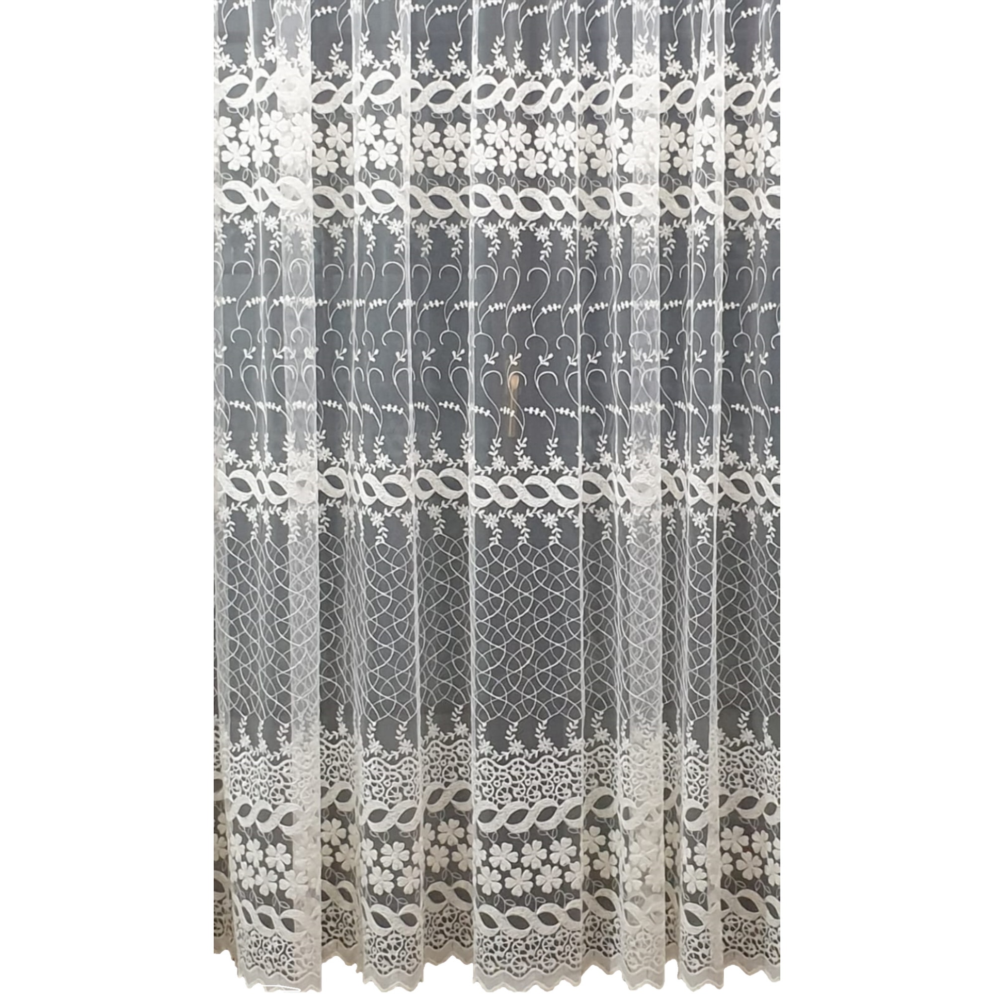 Perdea brodata MASTEL 300x245cm ivoire model BR6 confectionata cu rejansa