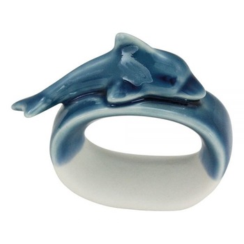 Set inele servetele Sea Club, 12 bucati ,ceramica, model delfin7,5x3,3x6cm Set inele servetele Sea Club, 12 bucati ,ceramica, model delfin7,5x3,3x6cm