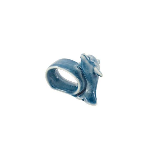 Set inele servetele Sea Club, 12 bucati ,ceramica, model delfin, 8x3,5x6,5cm