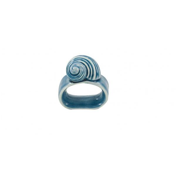 Set inele servetele Sea Club, 12 bucati ,ceramica, model cochilie melc, 5x2x5,5cm