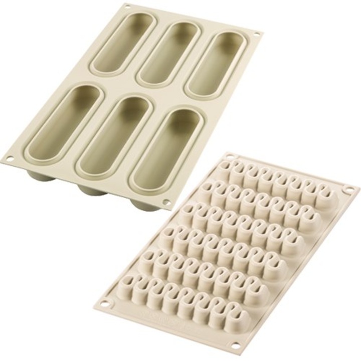 Kit pentru eclere, Silikomart Kit pop eclair, 6 cavitati