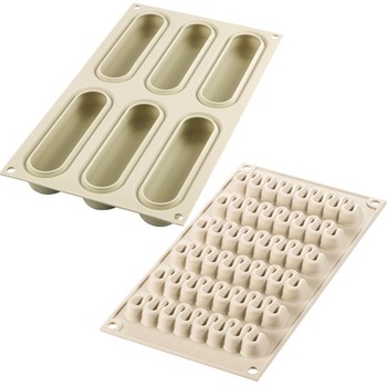 Kit 2 forme din silicon pentru eclere, Pop Eclair, Silikomart Kit 2 forme din silicon pentru eclere, Pop Eclair, Silikomart