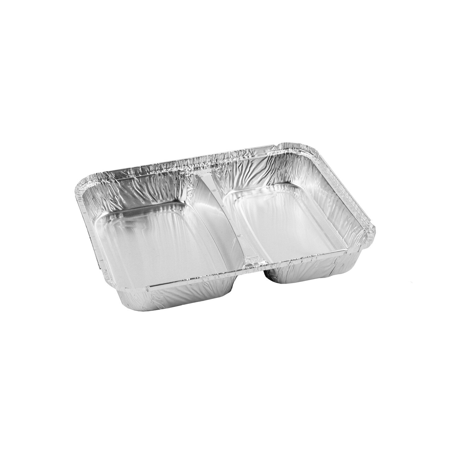 Caserole aluminiu meniu 2 compartimente, 400/350cc, 100 buc