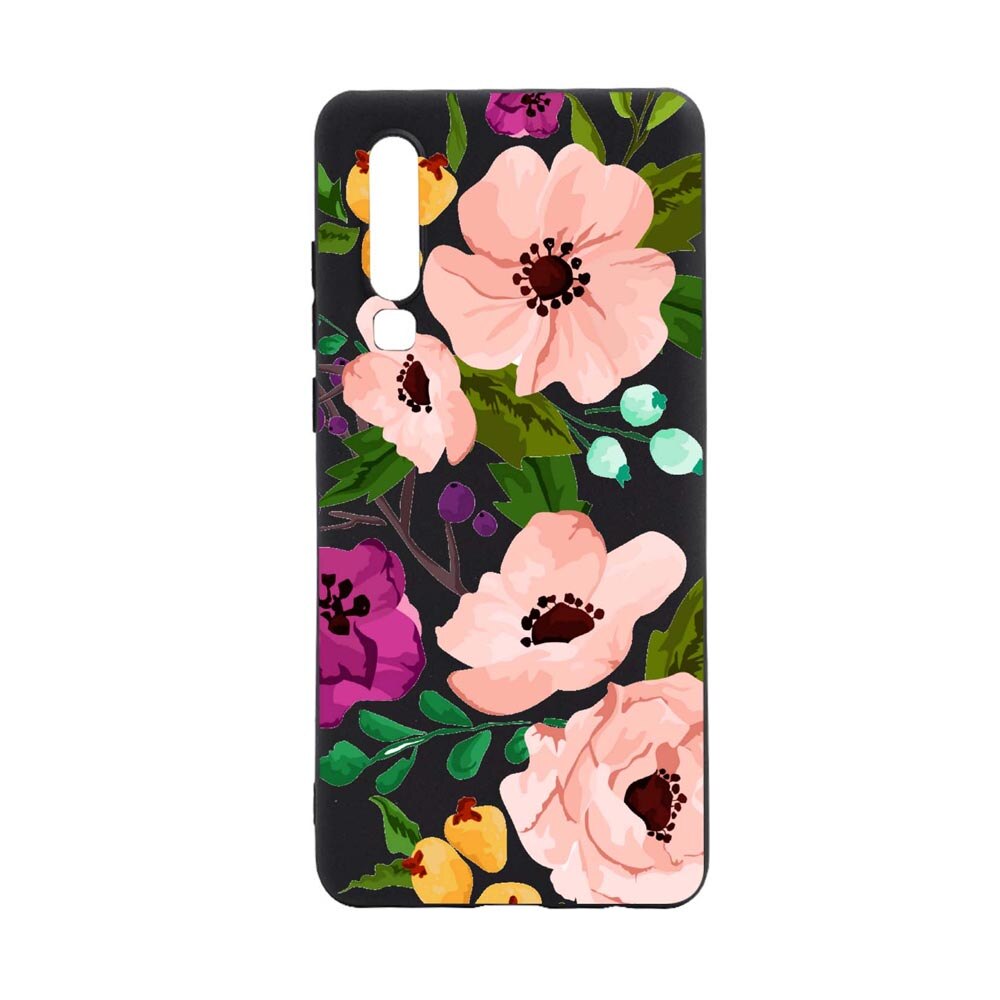 Husa Samsung Galaxy A7 2018, Flowers Pattern, rezistenta la uzura, anti-alunecare, din silicon Premium, B629