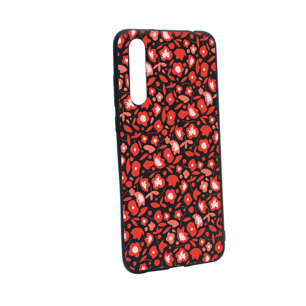 Husa Silicon Red Flower Pattern, compatibila cu Sony Xperia 10 III, rezistenta la uzura, anti-alunecare, B631