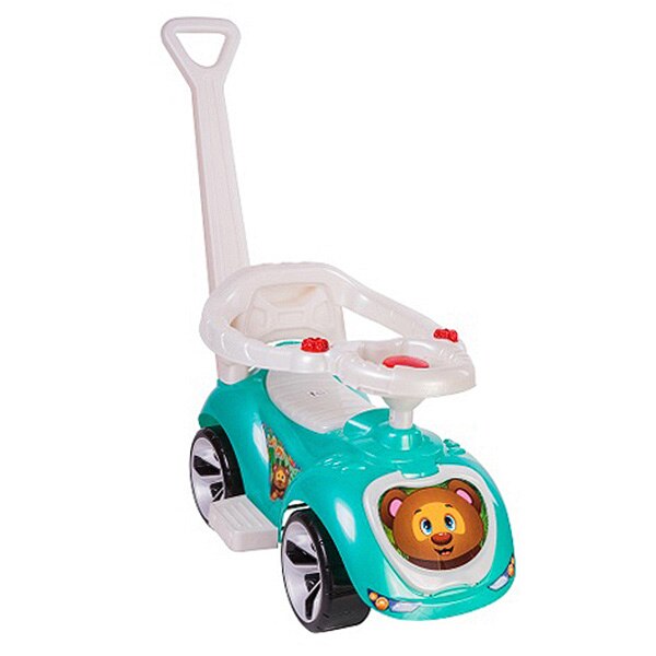 Masinuta premergator Ride On Malipen cu maner parental si claxon, turcoaz cu alb