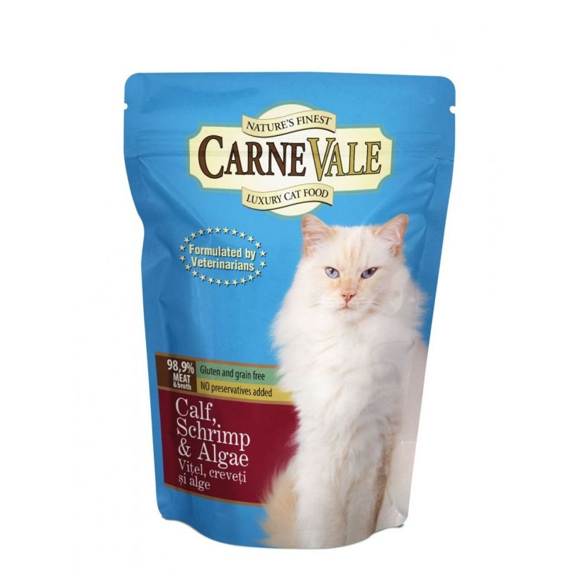 Hrana umeda pentru pisici Carnevale Plic Vitel/Creveti/Alge 85 g
