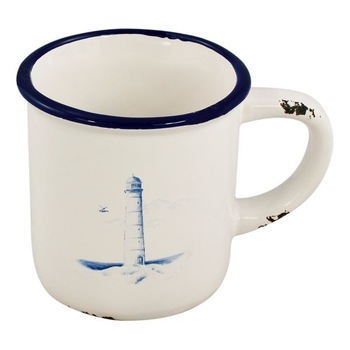 Cana marina Sea Club, dolomita, model cu far albastru, H 9cm Cana marina Sea Club, dolomita, model cu far albastru, H 9cm