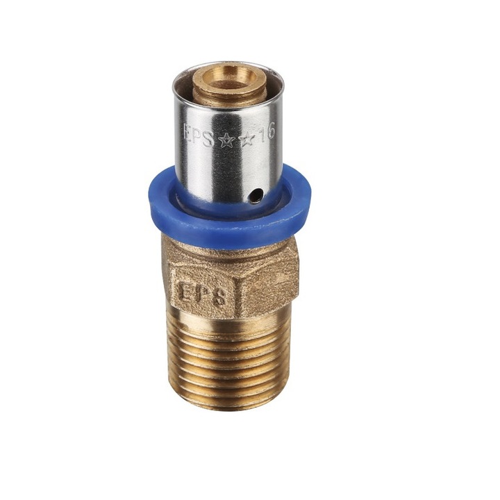 Прес адаптор SESTA, Ф20х3/4М, 5 броя, За Pex-Al-Pex тръби, Масивен месинг