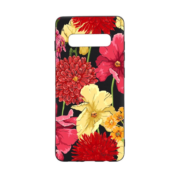 Силиконов калъф Unique за Samsung Galaxy S10 Plus, Green Flowers Pattern, B634