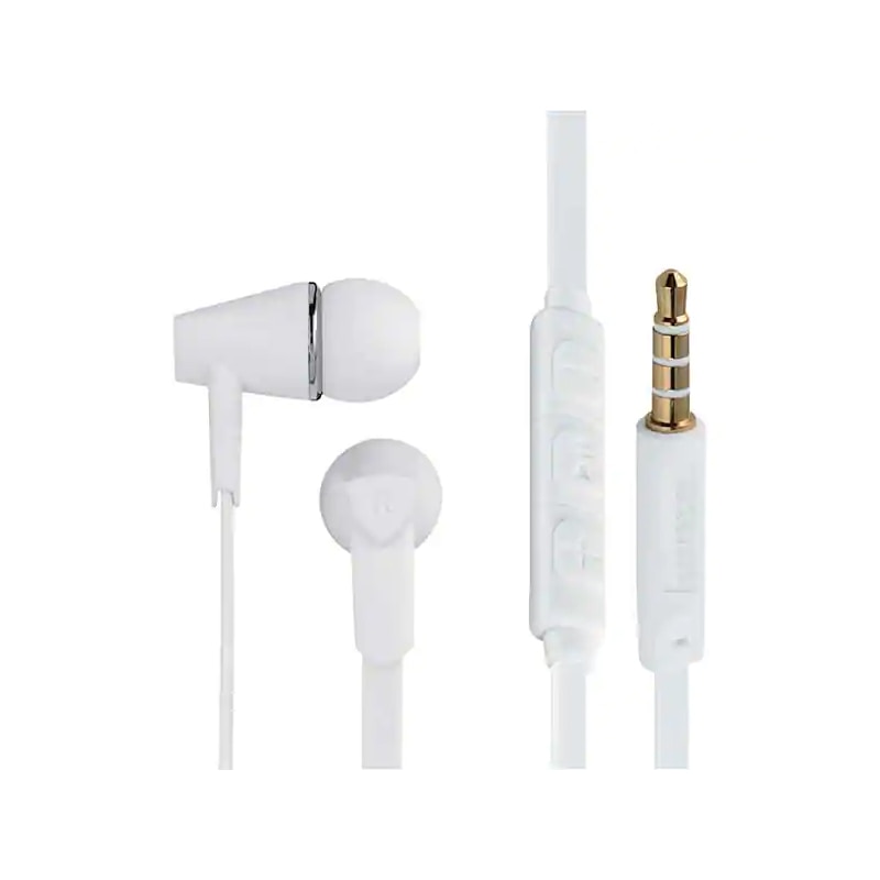 Casti stereo Joy Hama, cu fir, microfon, 1.2 m, Alb