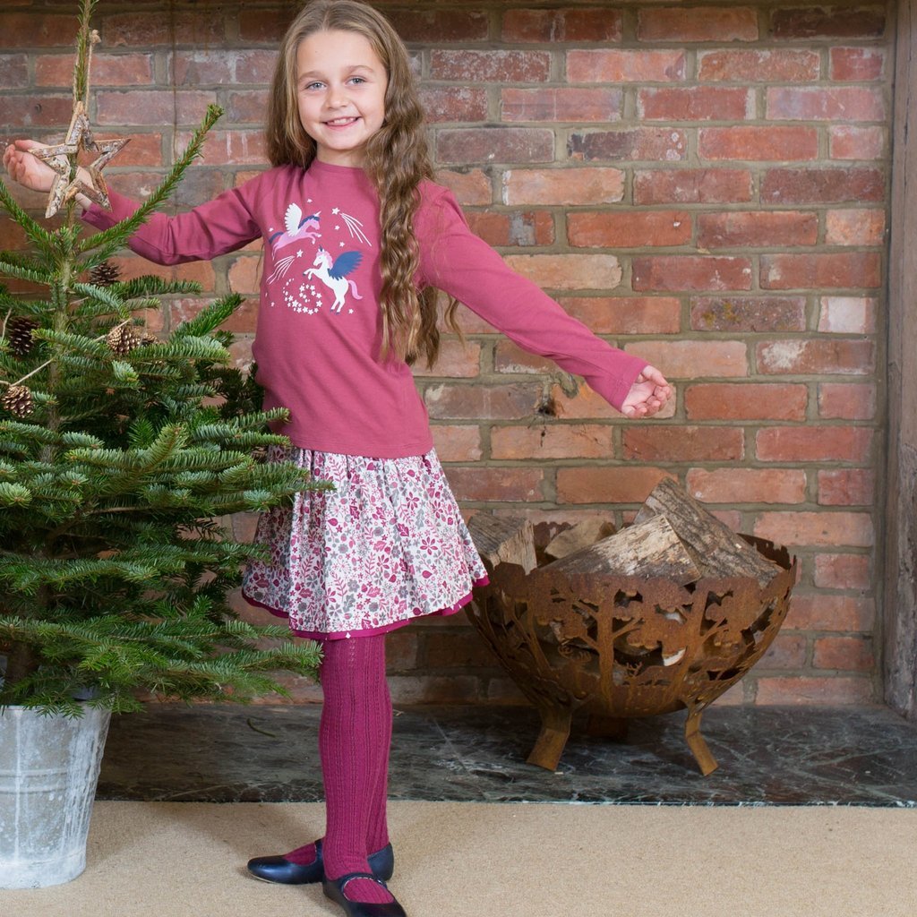 Fusta reversibila, cu talie elastica, bumbac organic