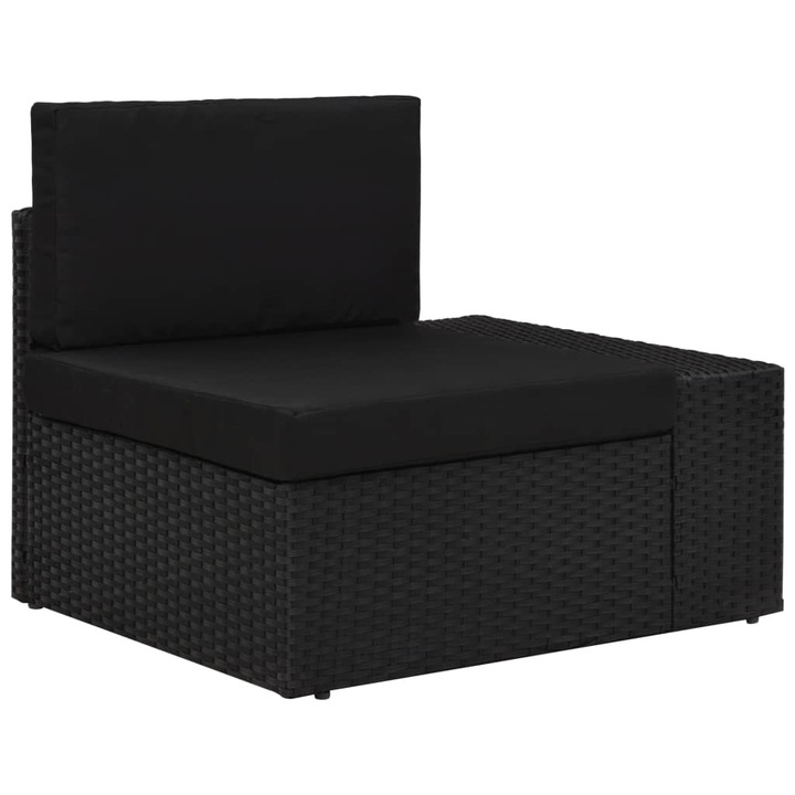 vidaXL fekete polyrattan sarokkanapé-elem bal oldali karfával 78,5 x 65,5 x 52 cm 7.45 kg