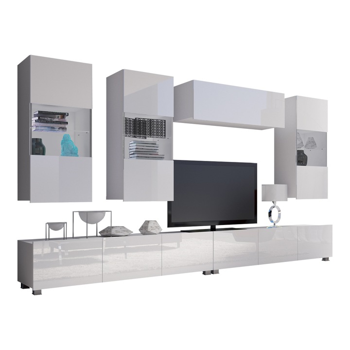 Set living camera de zi Bralani V, MIRJAN24, alb / alb lucios